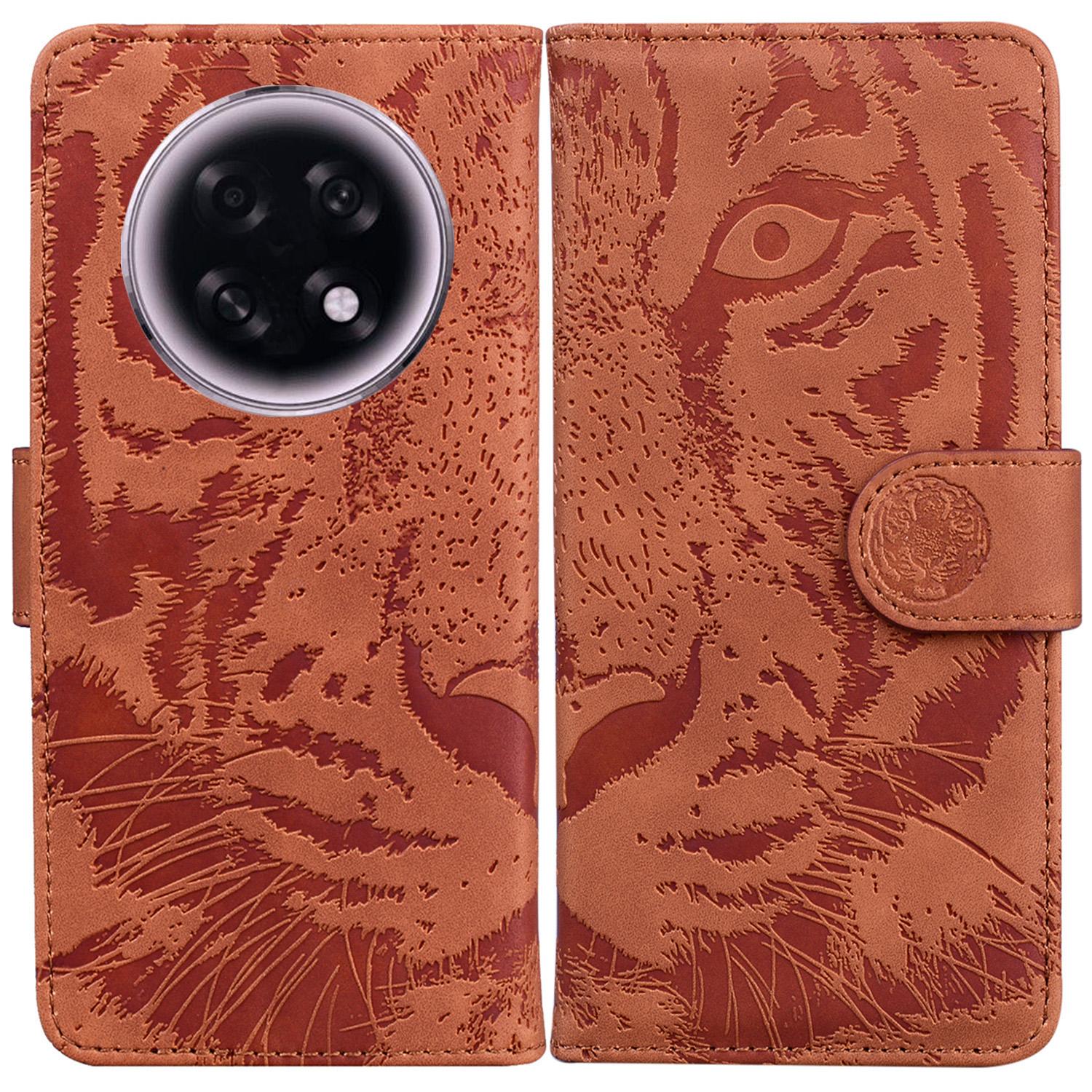 

For Oppo F31 Pro+ 5G/A6 GT 5G Case Tiger Imprint Leather Wallet Phone Cover