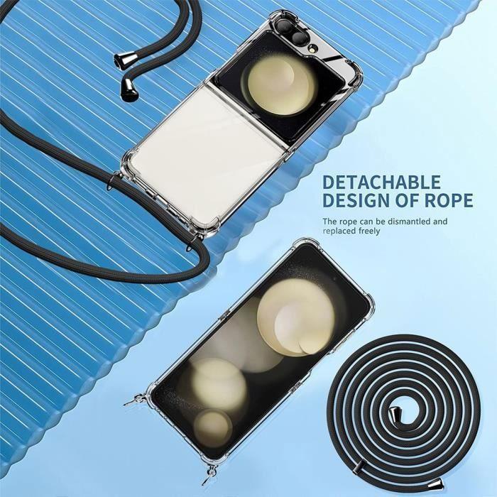 Coque de protection - BOOLING - Samsung Galaxy Z Flip 5 - Souple - Transparent/Bleu Marine - AntiChoc