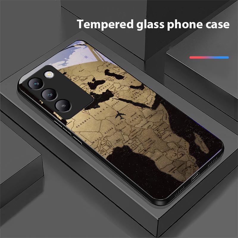 High Compass Black For Y72 33S 11 03 36 96 Lite 35 16 Iqoo 12 V40 SE 5G 29 40 21 30 X80 Pro Vivo Tempered Glass Phone Case Black