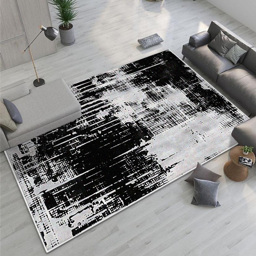 Abstract Easy Clean Carpet French Style Decoration Home Living Room Sofa Area Rugs Non-slip Bedroom Cloakroom Entrance Floor Mat