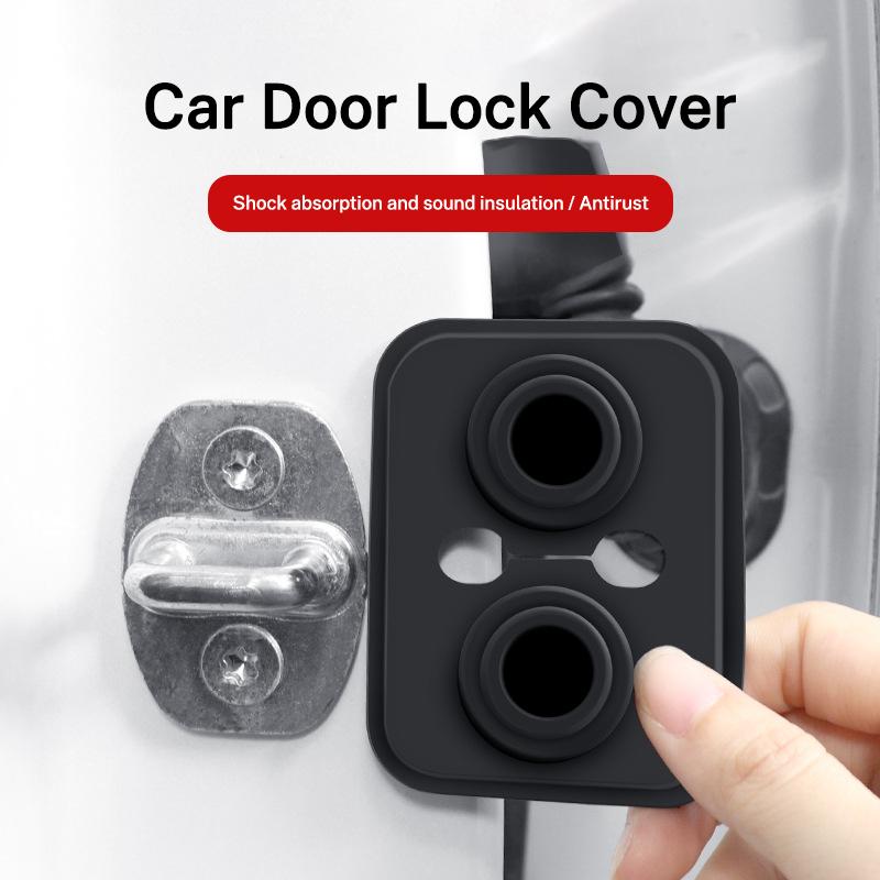 4PCS Car Silicone Door Lock Buckle Cover Rust Proof Protector Covers for Citroen Emblem Elysee C4 C5 C6 Picasso C-Quatre C3XR