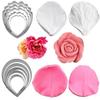 5/7Pcs Peony Petal Veiner Silicone Mold Stainless Steel Cutter Mould Handmade Fondant Flower Molds Cake Decorating Tool Bakeware