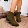 Fashion Women's suede warm ankle boots comfortable outdoor shoes fashionable mid-heel winter new style 2025