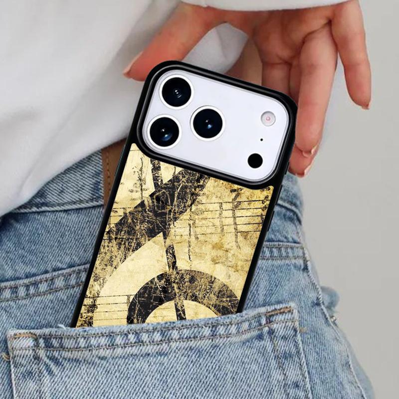 Treble Clef Music Note Phone Case for iPhone 17ProMax 12 13 14 15 16e 17 Pro Max Plus Air Cover