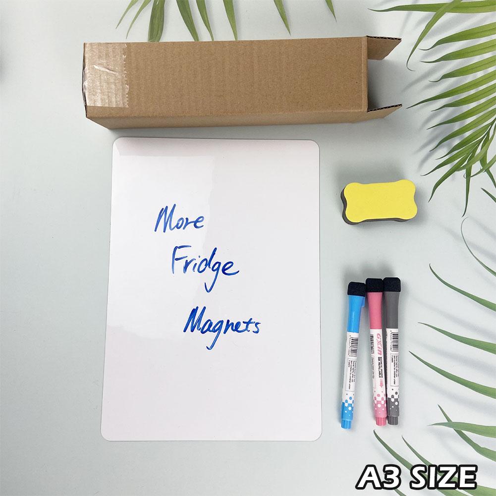 A4/A3 Magnetic Dry Erase Board Fridge Markers WhiteBoard Sheet,Home Kitchen Erasable Flexible Refrigerator Magnet Memo Grocery List