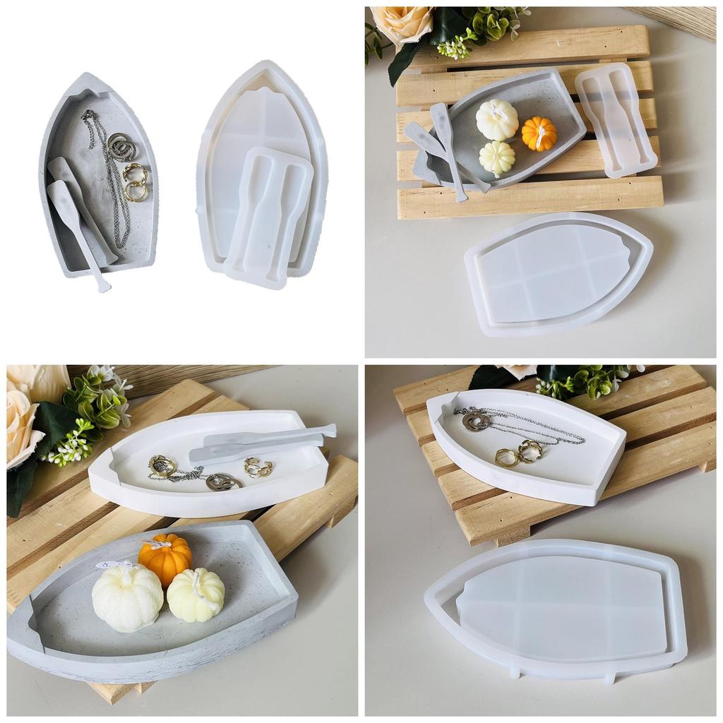 Silicone Boat Storage Tray Mold Heat Resistant Fruit Plate Mould Jewelry Making Tool for Home Decoration Enthusiasts