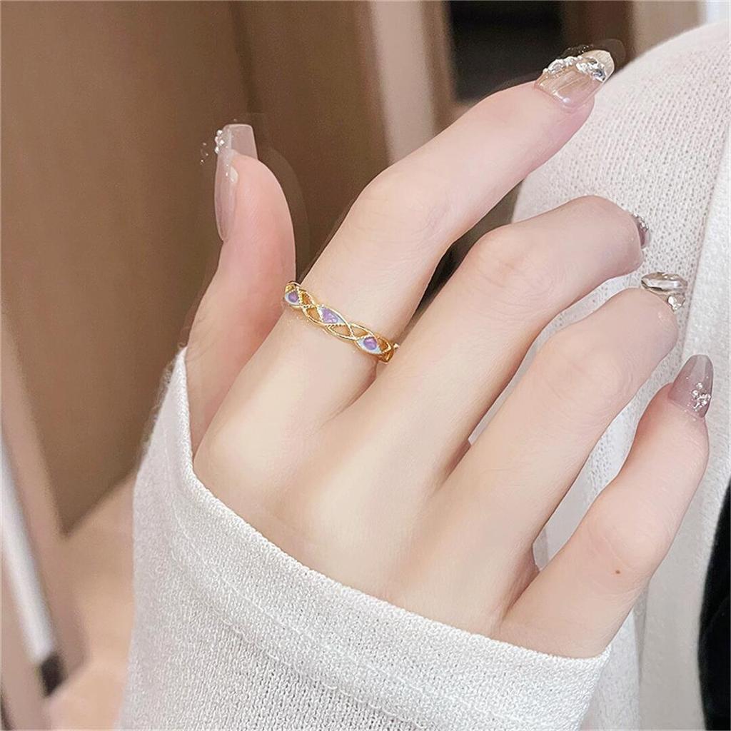 Gold Medieval Enamel Dripping Open Ring Flower Retro Ethnic Color National Style Personalized Luxury Ring