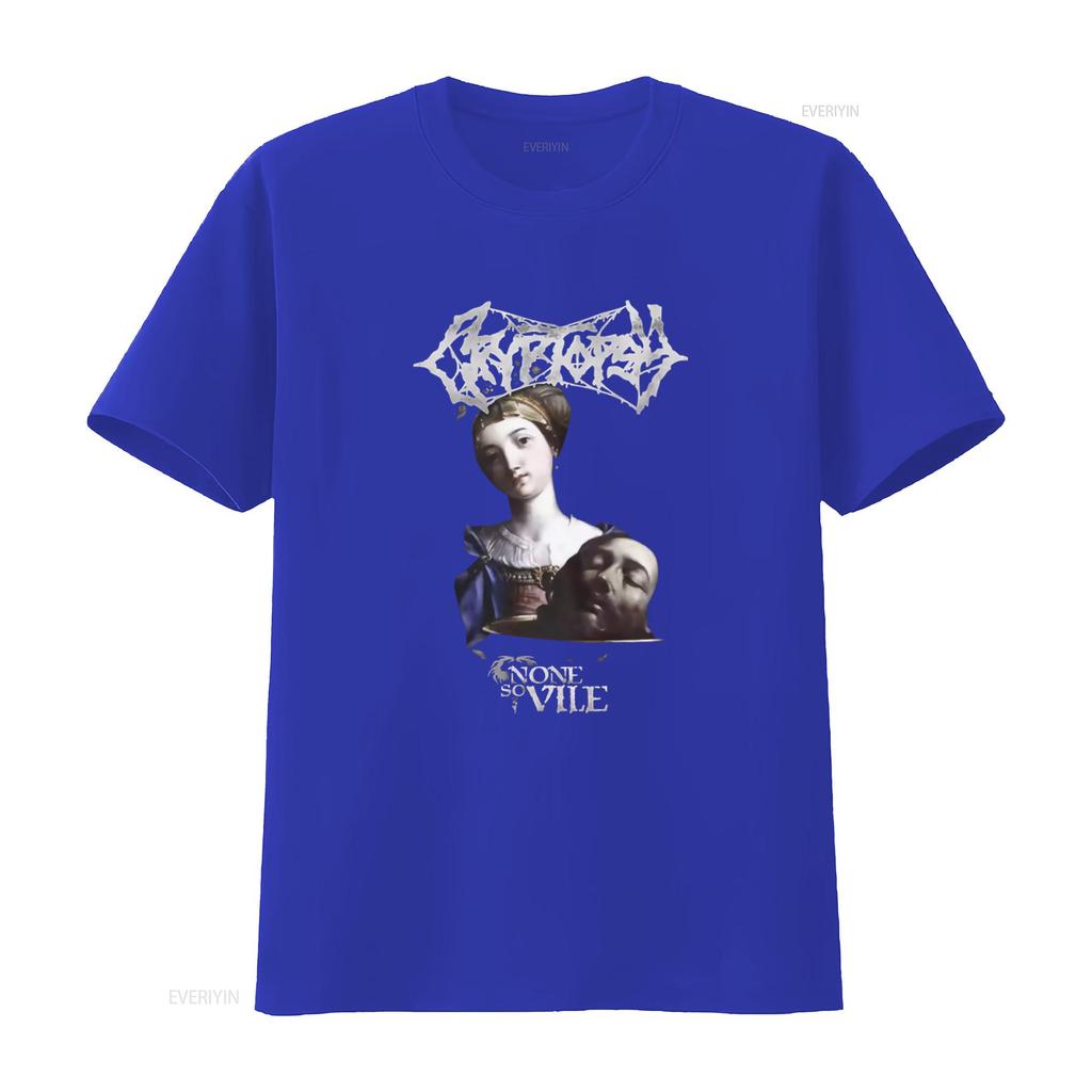 Herren Cryptopsy None So Vile Gothic Kunstdruck T-Shirt X-Large Schwarz vintage Gewaschen Designer-Kleidung Vielseitig Streetwear Unisex