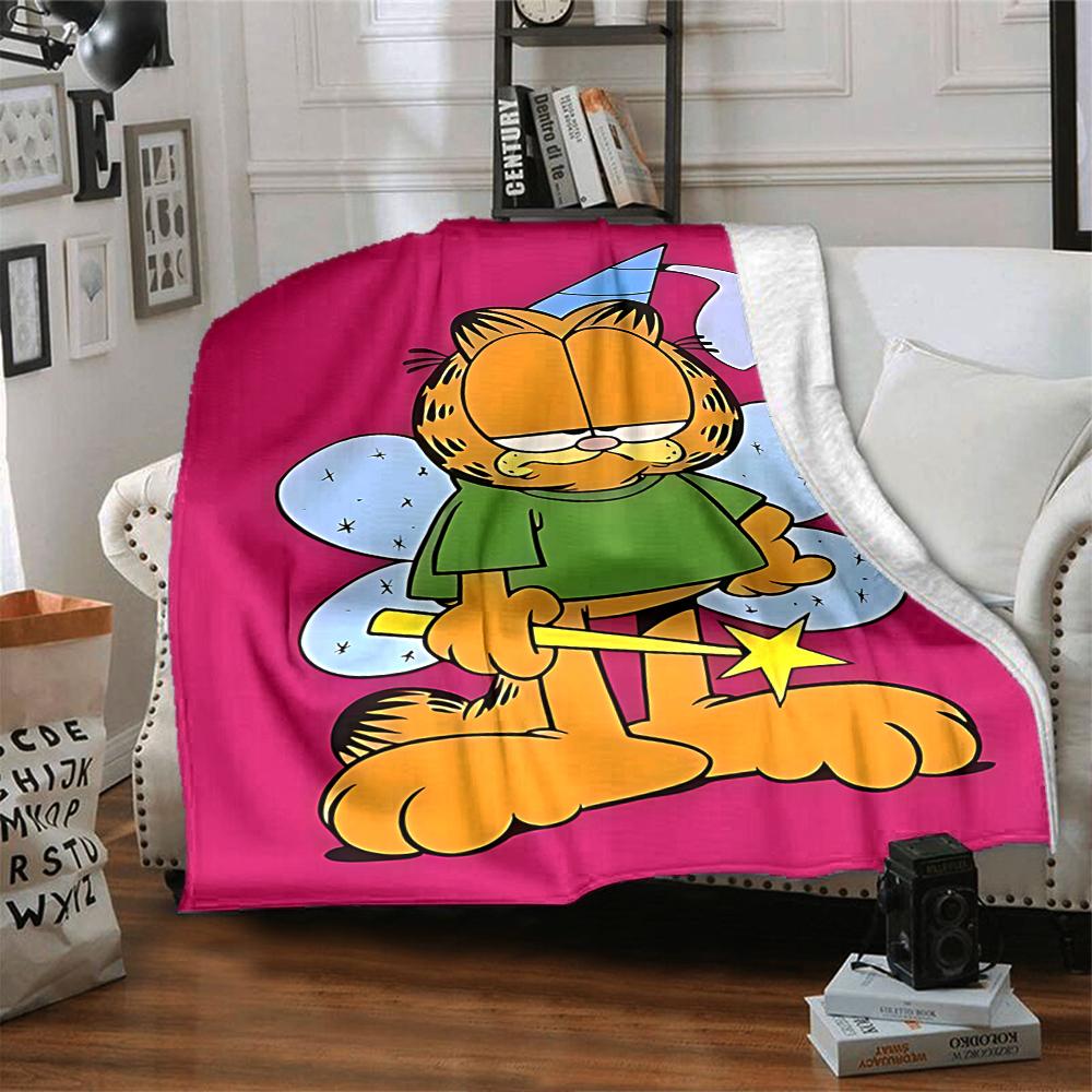 1Pc Garfield'S Hug Adventure Blanket For Couch Bed Plush Cozy Fuzzy Blanket Super Soft Warm Blankets For Fall And Winter 091873