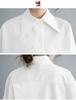 Women's Black Loose-Fit Irregular Top with Three-Quarter Sleeves