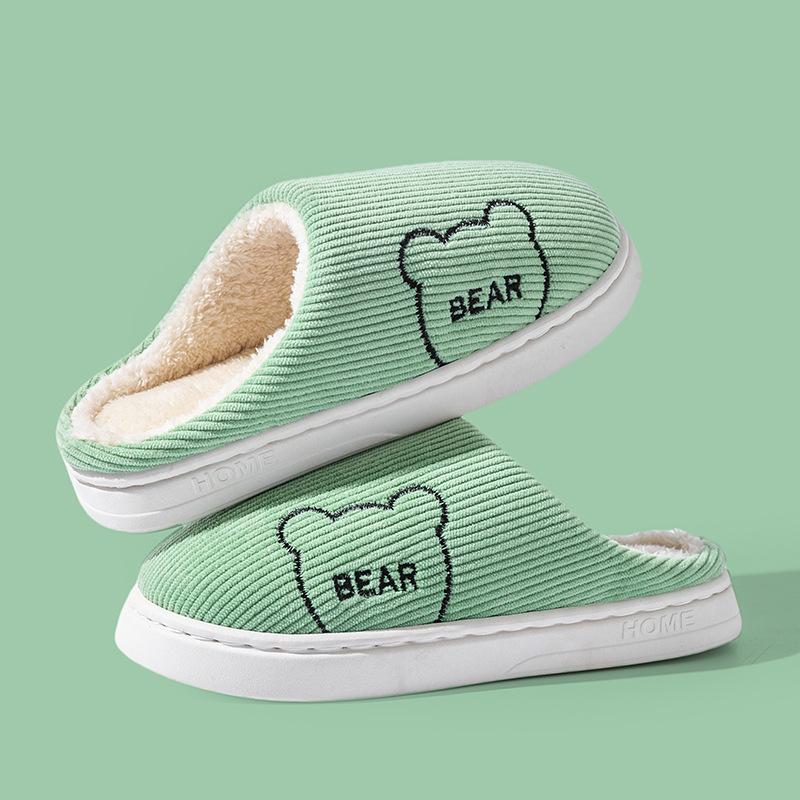 2025 autumn and winter new cotton slippers home indoor non-slip cartoon plush warm couple shoes