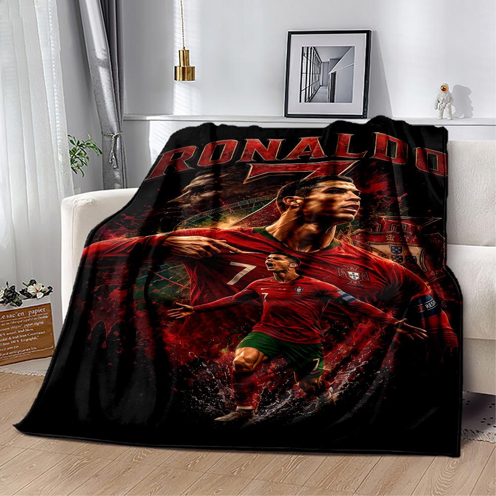 Ronaldo's Legacy Soccer Blanket Ultra-Soft Perfect for Picnics Sofa Livingroom Four Seasons Universal Stylish Decor