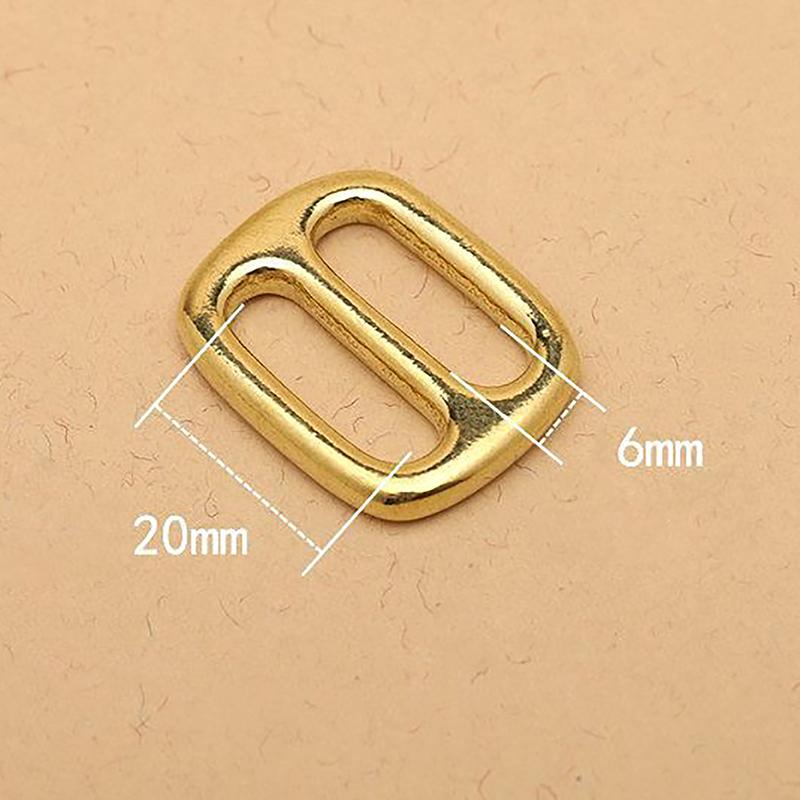 Solid Brass Tri Glides Slide Buckle Rectangle/Square Adjuster Buckle For Leather Craft Bag Shoulder Strap Belt Webbing
