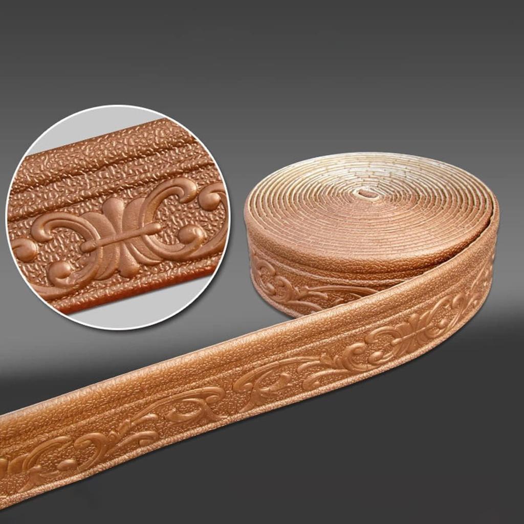 1pc 8cmx2.3m Self-Adhesive 3D Wall Trim Strip Home Decor Wall Molding Line DIY Baseboard Ceiling Trim Sticker Widening Decor