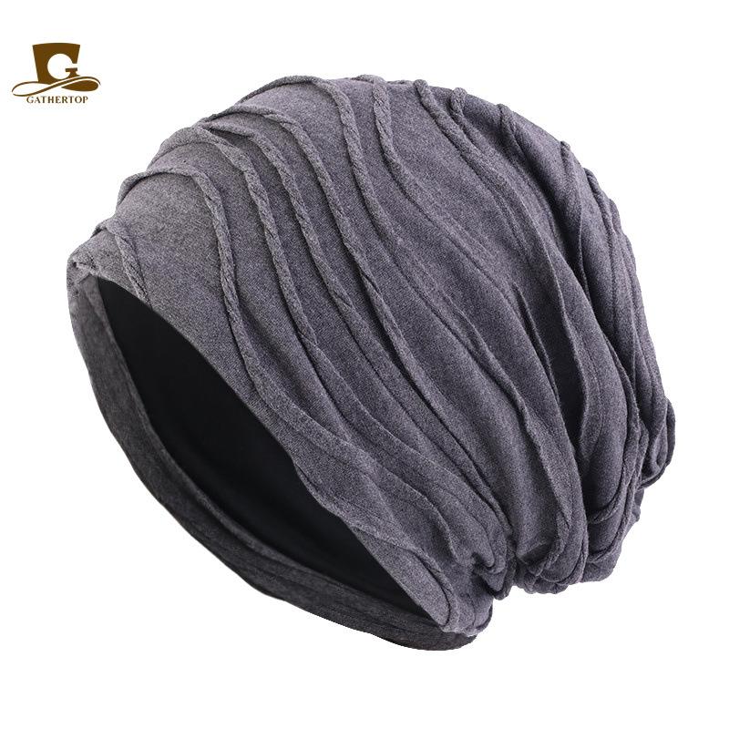 Men's and women's autumn and winter thermal pullover hats, cotton pleated headscarf hats, stacking hats, baotou hats TTM