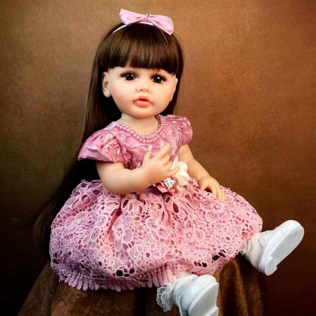 Lifelike Reborn Baby Girl Doll Full Silicone Vinyl Body 55 Cm /22 Inch Realistic Princess Doll Reborn Toy Gifts Suit Kids 3+ Years
