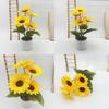 Sunflowers Flower Decor With Silk Fabric Rain Flower Stones For Wedding And Photography Props
