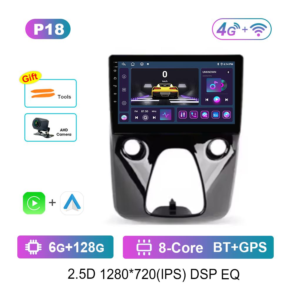 10'' for Peugeot 108 For Toyota Aygo B40 2014 - 2021 Car Radio Multimedia Player Android OS BT 4G Carplay DSP Stereo Auto Tools