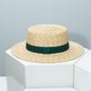 ins summer hat women's hat men caps natural wheat straw flat top hat woman simple flat brim top hat sunscreen vacation beach hat