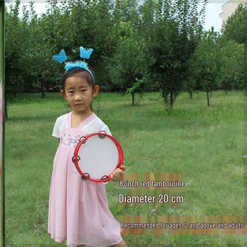 Little Guli Red Performance Tambourine for Drummers and Shaker Players - Available in Small and Large Sizes