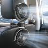 Portable ABS Vehicle USB Powered Fan with Double Head and Adjustable Speed for Long Road Trips Summer Efficient Cooling