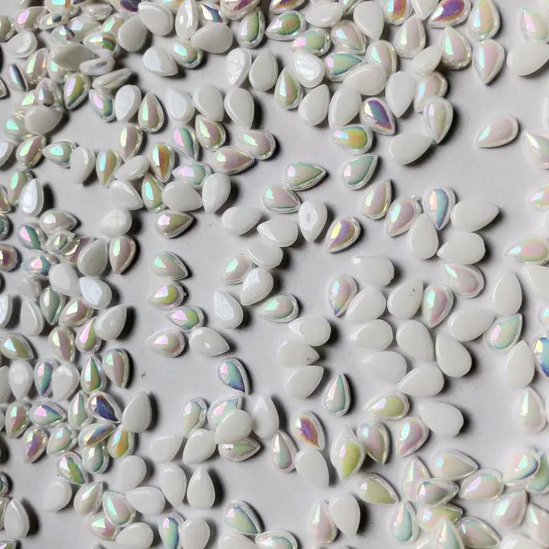 Glitter 200Pcs 4*6mm Glass Water Drop Rhinestones Flat Back Stones and Crystals For Nails Art Decorations Costume A56