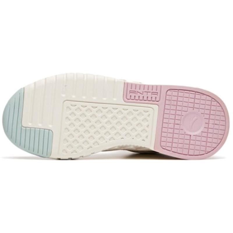 Anta Durable Breathable High-Top Skateboard Shoes Women's Lotus Gray White Sneakers 922048011-2