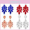 Elegant Leaf Dangle Earrings With Water Dazzle Crystals For Women Wedding Jewelry