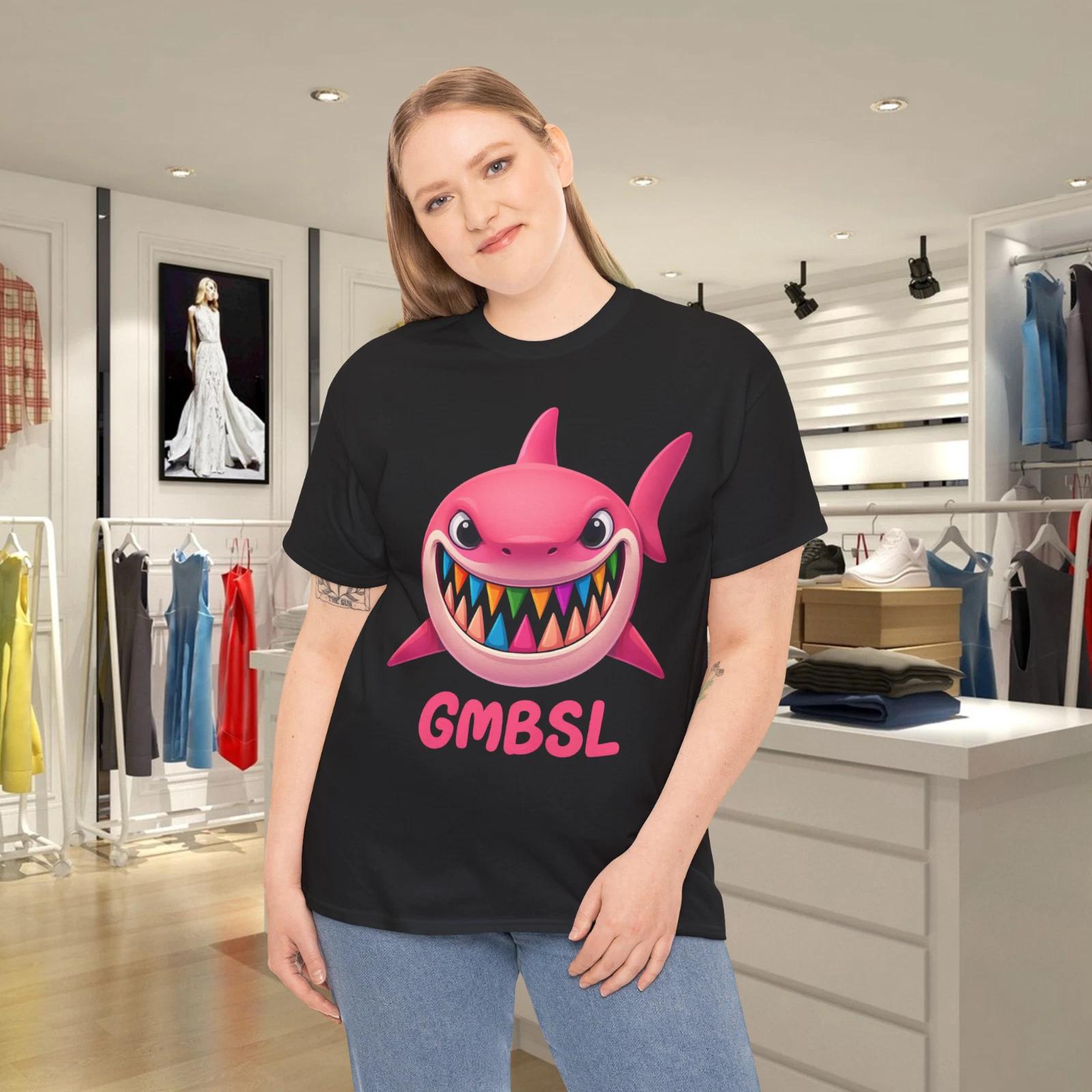 Pink Shark with colorful teeth T-Shirt 3XL
