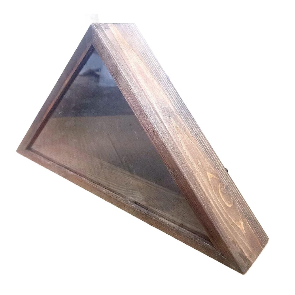 Holz Flaggenvitrine mit Glasfront zur Aufbewahrung von Nationalflaggen Aufbewahrung Dreieckskasten Wohnzimmer- oder Bürodekorationen