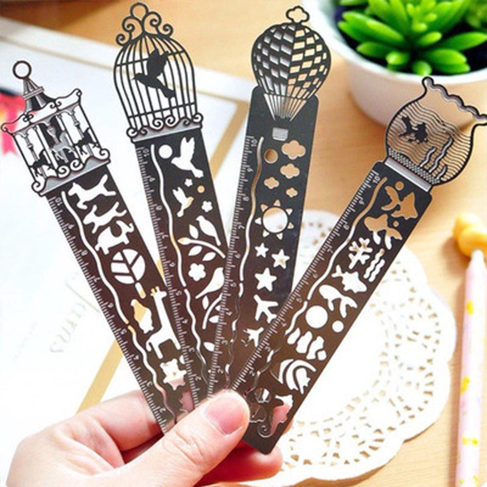 Hollow Bookmark Ruler Creative Beautiful Resistant Painting Drawing Ruler for Students to Learn School Campus Office Stationery