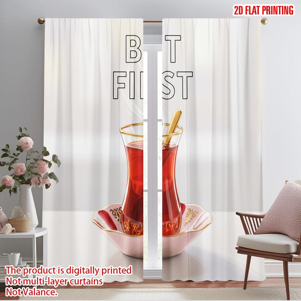 

2 шт. 2D плоская печать Драпировки Чашка для чая Ложка Напиток Ткань Без электричества Вечеринка по случаю дня рождения Идеально для настенного искусства Украшение для вечеринки 52.50×116.00 CM 2pcs