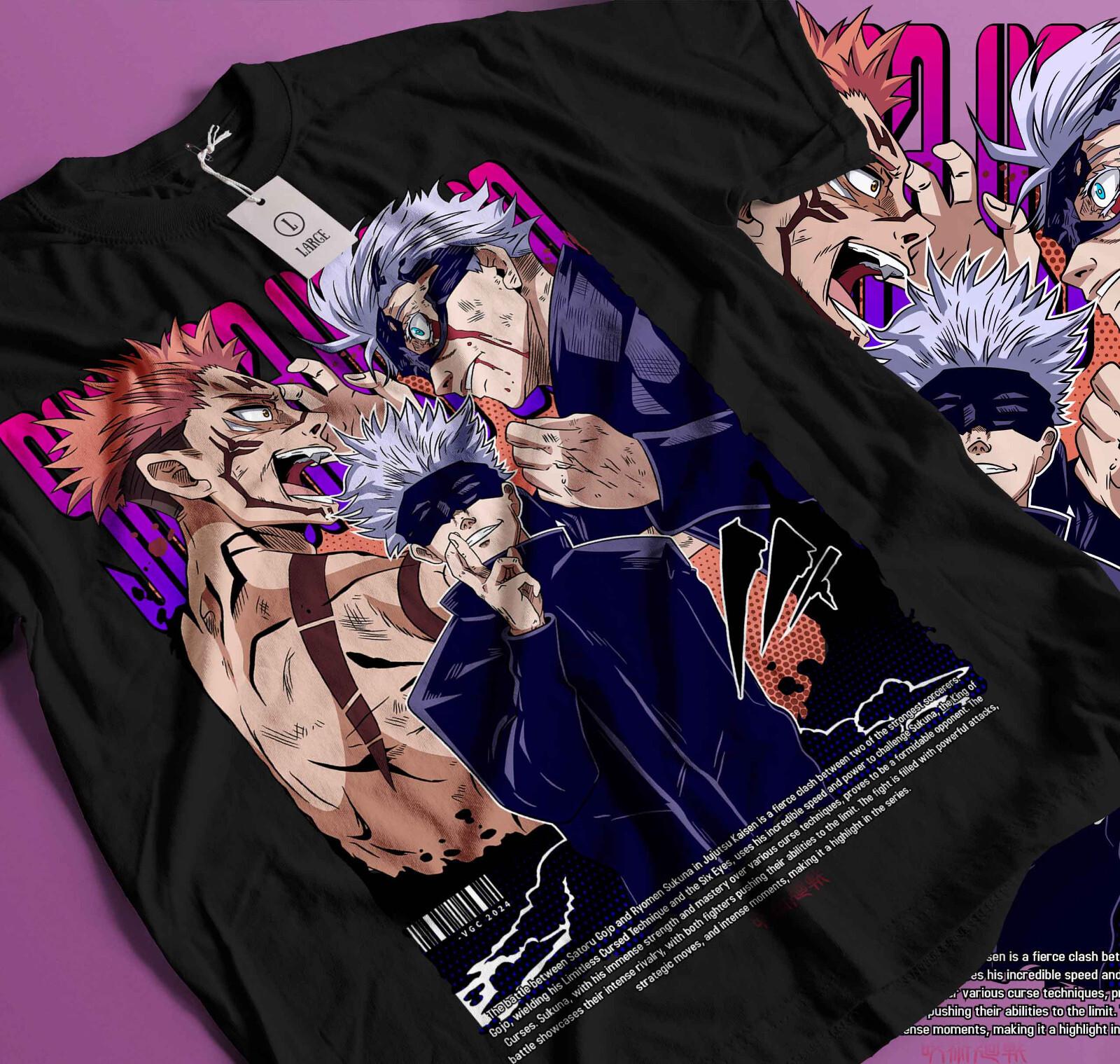 

Satoru Gojo Vs Sukuna Yuji Itadori Jujutsu Kaisen Manga Anime T-Shirt Mens Womens Tees Top Unisex 455 S