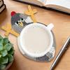 Chicken Fun Cup Mat Home Dining Table Knitted Cup Mat Crochet Drink Coasters for Kitchen Desk Home Bar Coffee