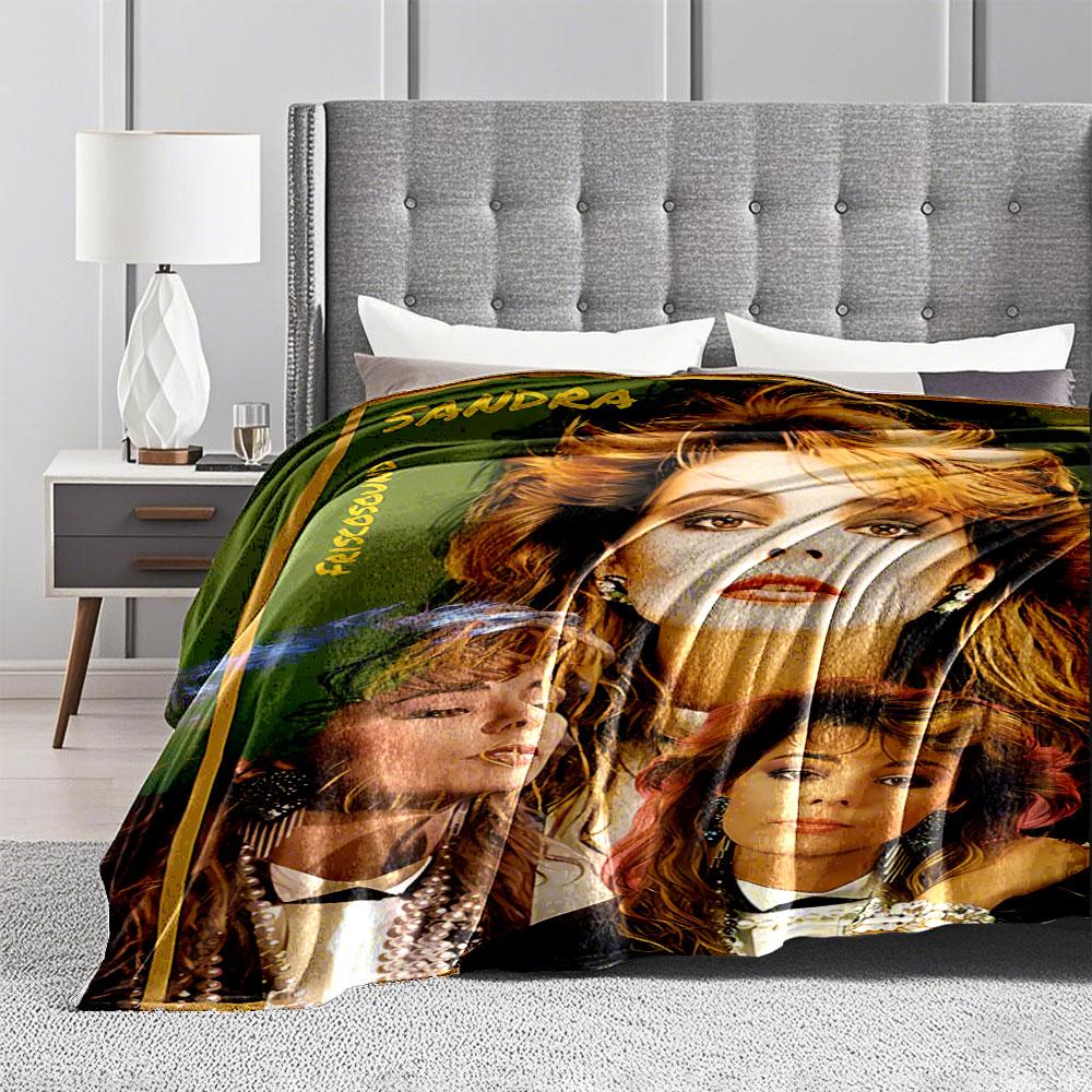 Retro Music Diva Portrait Blanket for All Seasons Blanket Lunch Break Throw Gift
