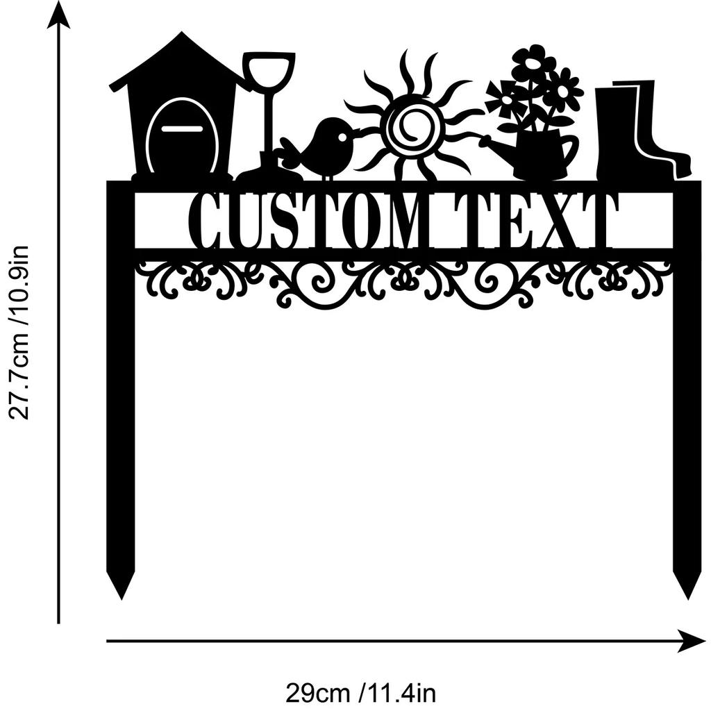 Metal Garden Sign, Personalized Yard Decoration, Outdoor Art Stake, Custom Lawn Ornament, Garden Gift