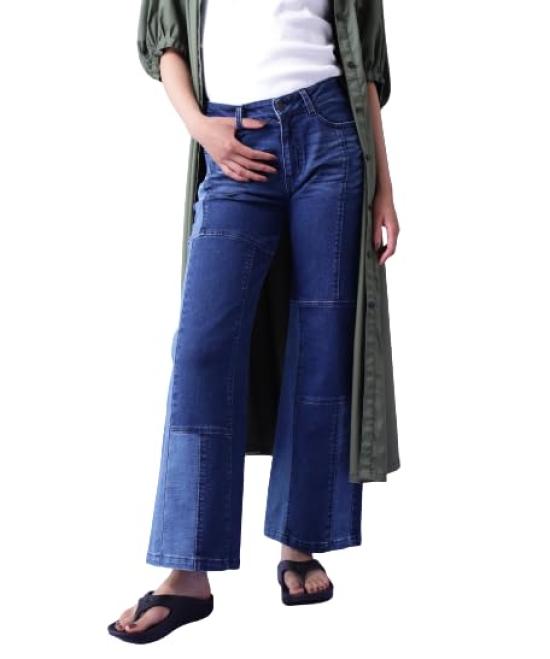 AVIREX REMAKE DENIM SEMI FLARE WITH PRINT Women s S 432 Used 783-3210603