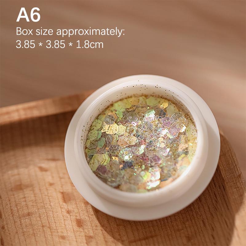 1 Box Mixed Nail Glitter Sequins Flakes Nail Art Powder Decoration Gel Polish Manicure Accessories Supplies