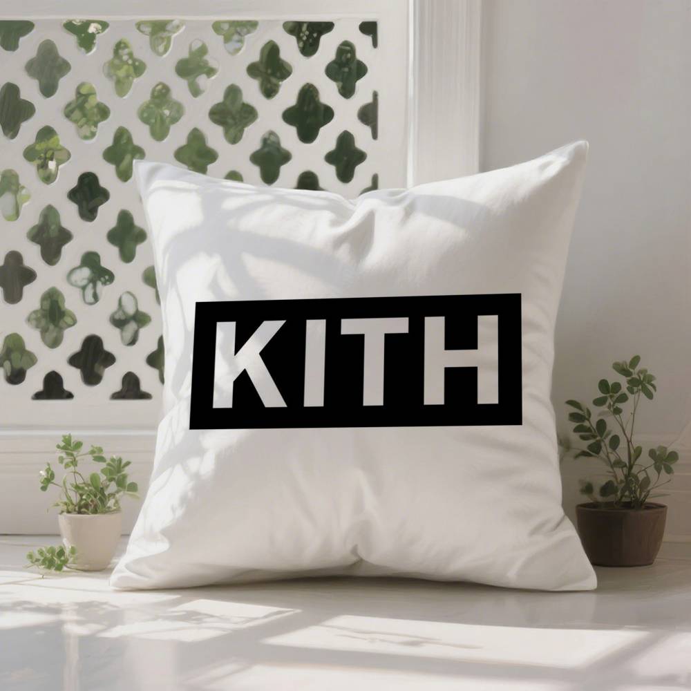 

Classic Logo K-KITH Pillow Case Anti-dustmite Pillowcase Invisible zipper silky Sofa cushion cover 12x12Inch