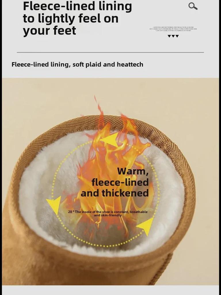 Women's Winter Mid-Tube Plush Thick-Soled Casual Snow Boots