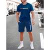 Hot selling summer American letter printed men's breathable round neck T-shirt shorts set outdoor street fashion two-piece set