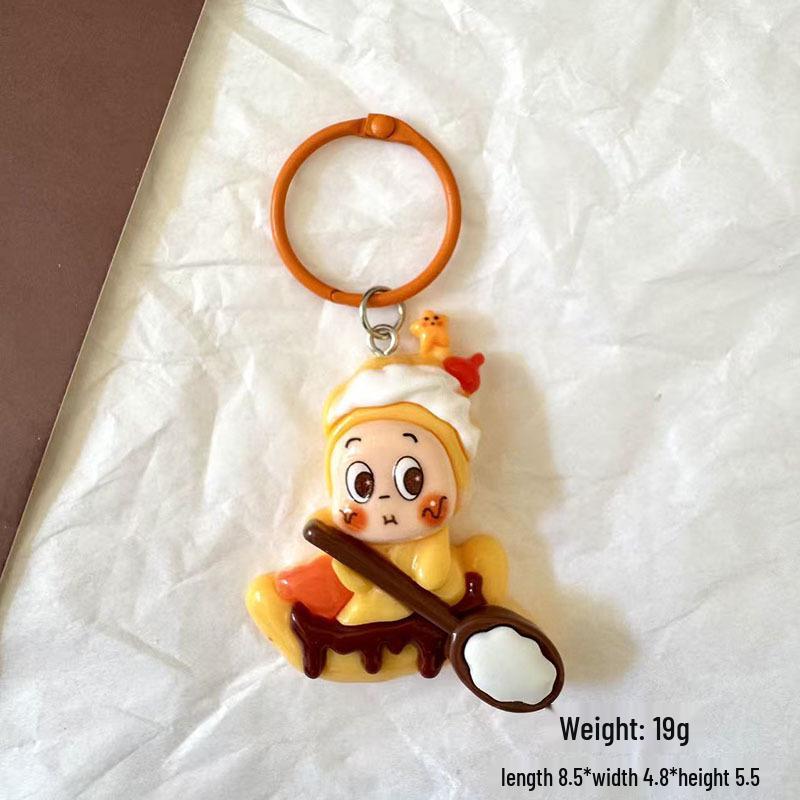 Cute Alien Cartoon Resin Keychain Pendant - Handmade DIY Jewelry Accessories for Girls