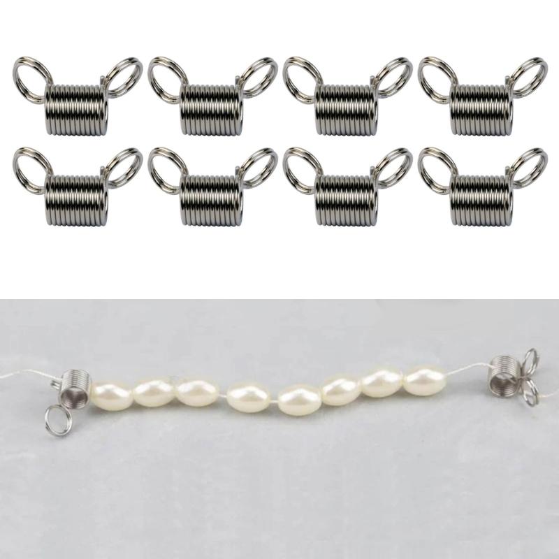 Pack of 20 Handy Jewelry Making Tool Stringing Beads Stopping Spring End Fasteners Alloy Material Perfect for Bracelets