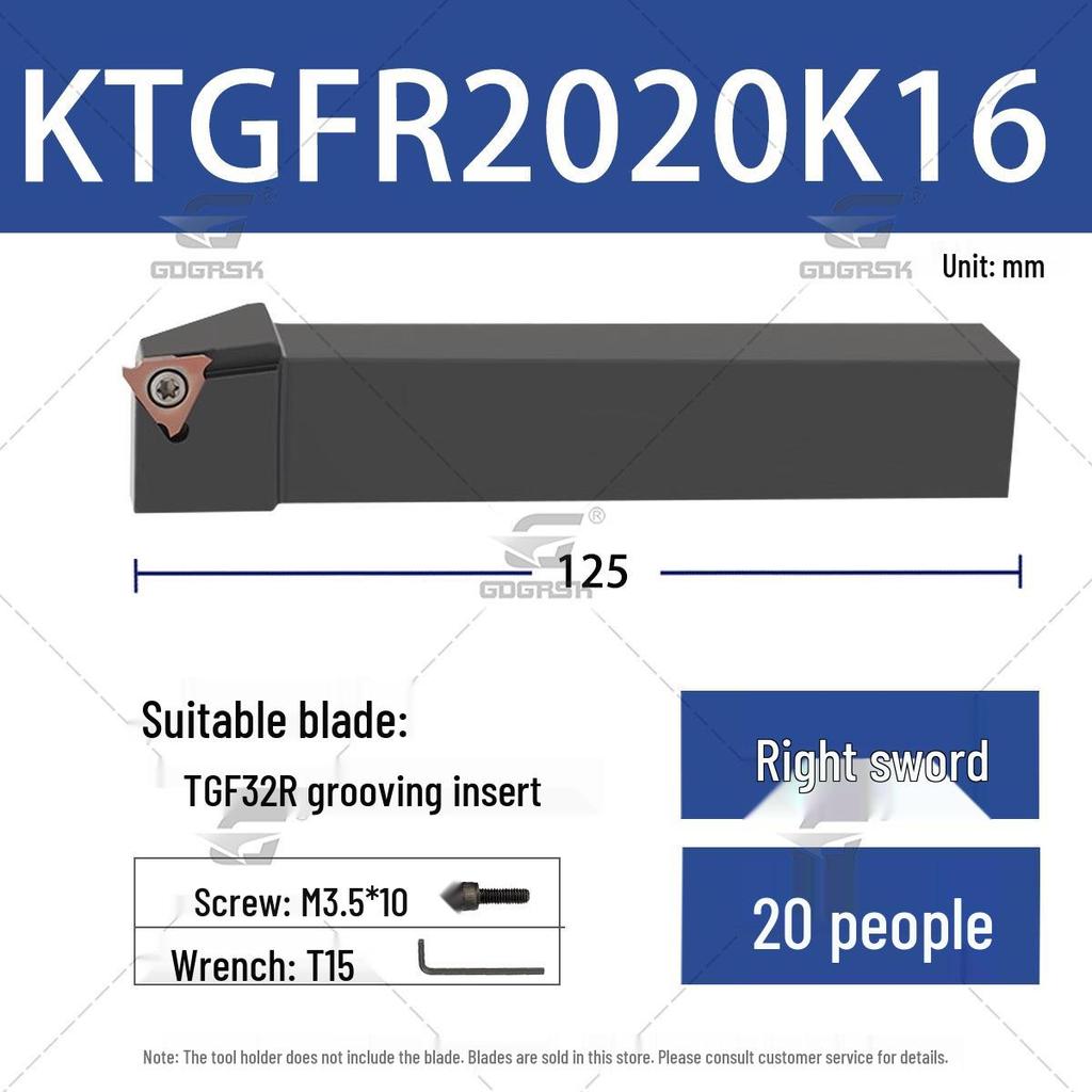 CNC External Shallow Groove Tool Holder KTGFR/KTGFL 1212H16/1616H16/2020K16