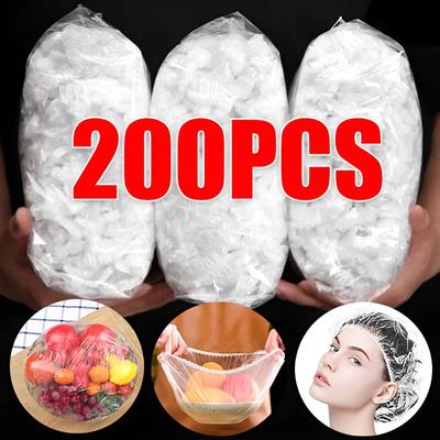 200/10 PCS Couvre-aliments jetables Film plastique élastique Couvercles pour bols à fruits Rangement Cuisine Film fraîcheur Aliments