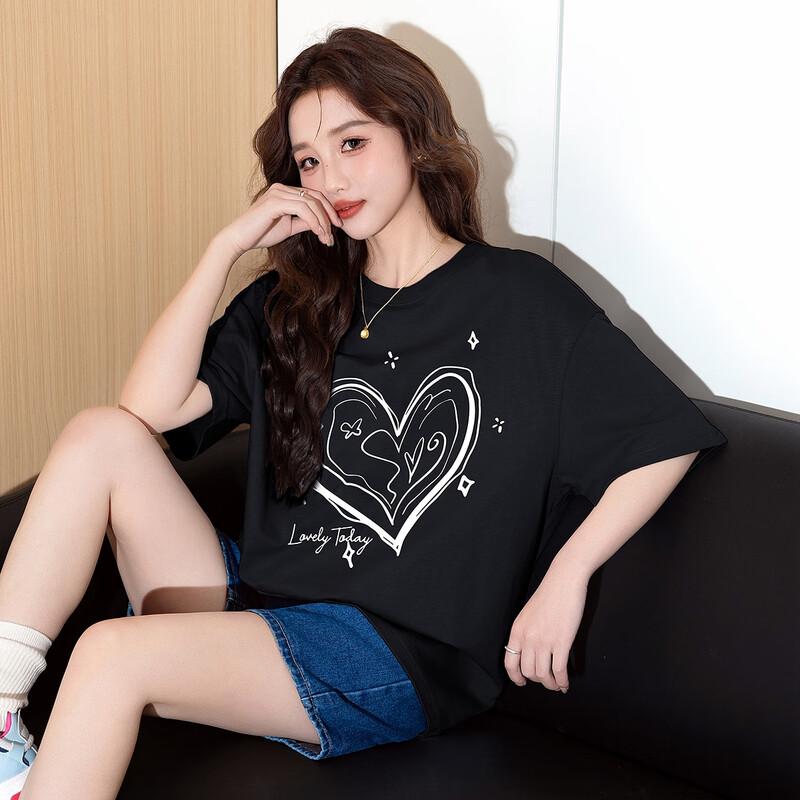 TonLion 2025 Summer Women s Print Short Sleeve T-Shirt M