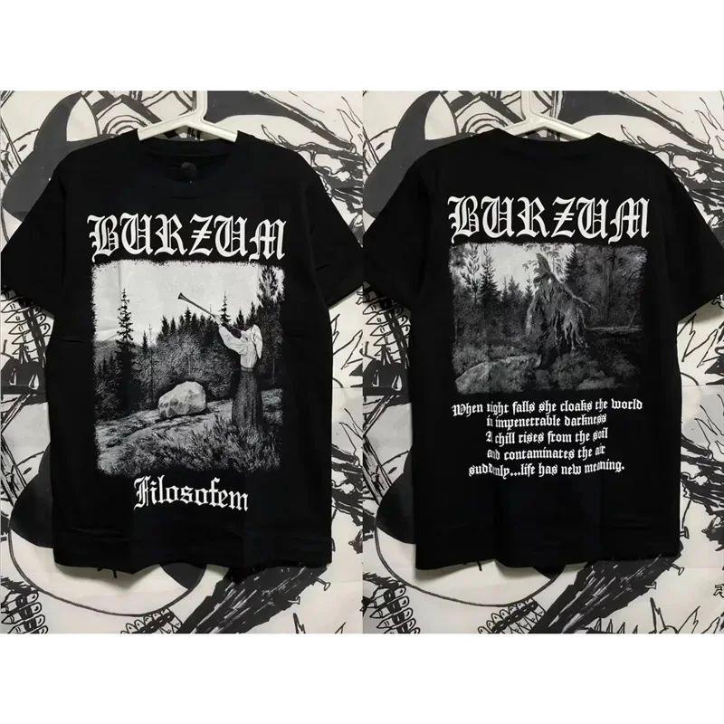 

Heavy Metal Rock Band Printed Short-sleeved Retro Y2K T-shirt Casual Loose Streetwear Unisex Sporty Round-neck Top M