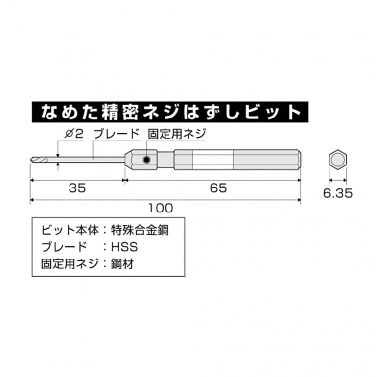 Anex Precision Screw Remover for Stripped Screws [MisakaZoo 2-Pack MO-Pack] 3610-N +0 (M1-2.6)