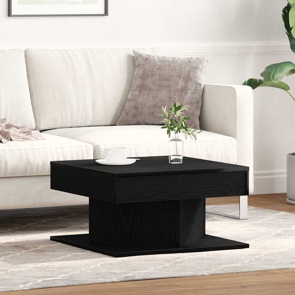 Coffee Table Black Oak Look 57 x 57 x 30 cm Engineered Wood