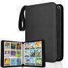Card Binder Portable 9-Pocket Black Album File for 900 Cards